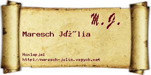 Maresch Júlia névjegykártya